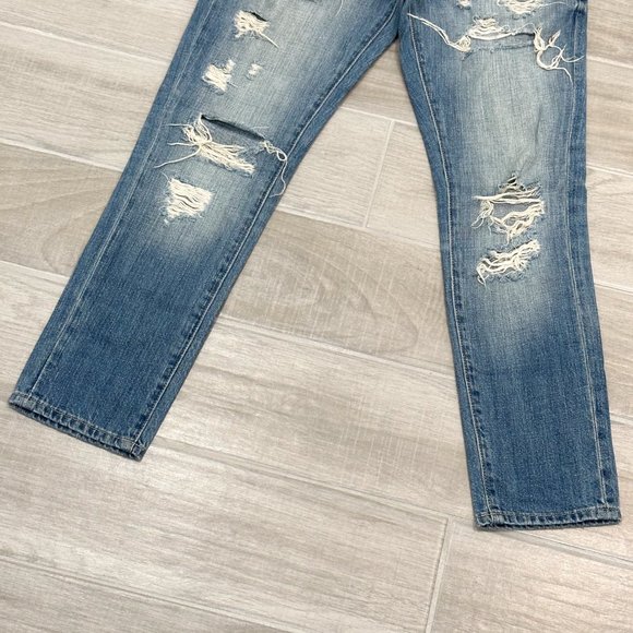 Lucky Brand Sienna Cigarette Ankle Cropped Boyfriend Distressed Jeans Size 24 - Picture 5 of 12